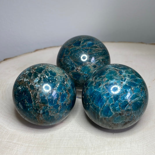 Blue Apatite Spheres