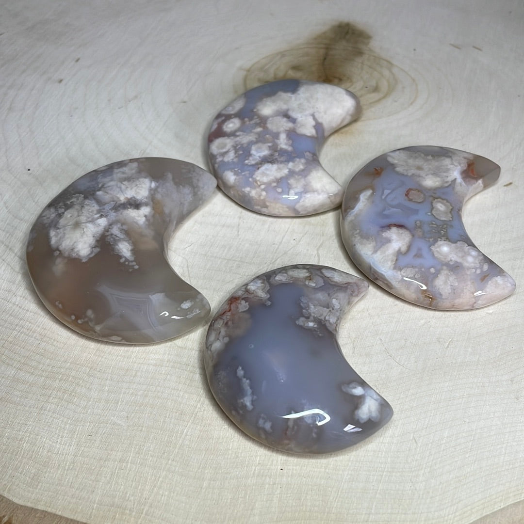 Flower Agate Moons