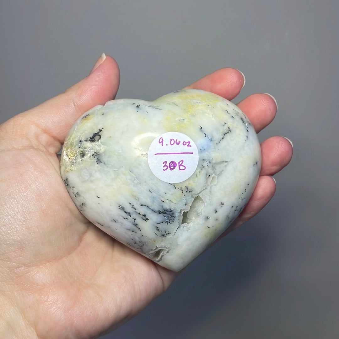 Dendritic Agate Hearts