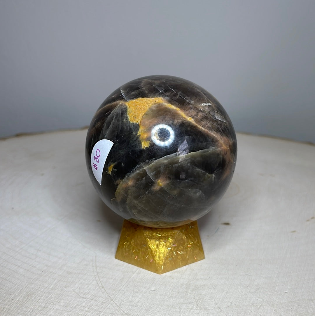 Black Moonstone Spheres